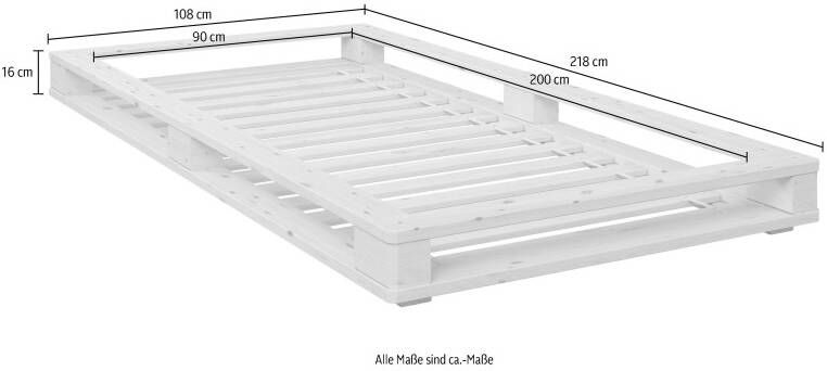 Home affaire Palletbed "PALO" BESTSELLER! Bed gecertificeerd massief hout (grenen) - Foto 4