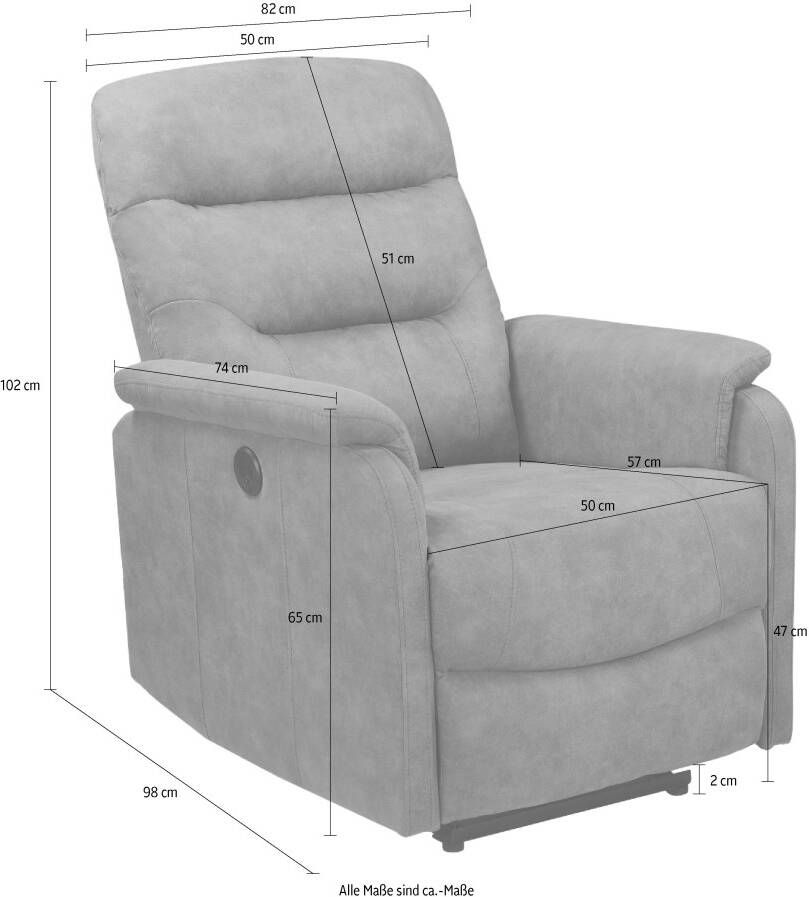 Home affaire Relaxfauteuil Coullon TV-Sessel mit Schlaffunktion Relaxfunctie met USB-aansluiting - Foto 3