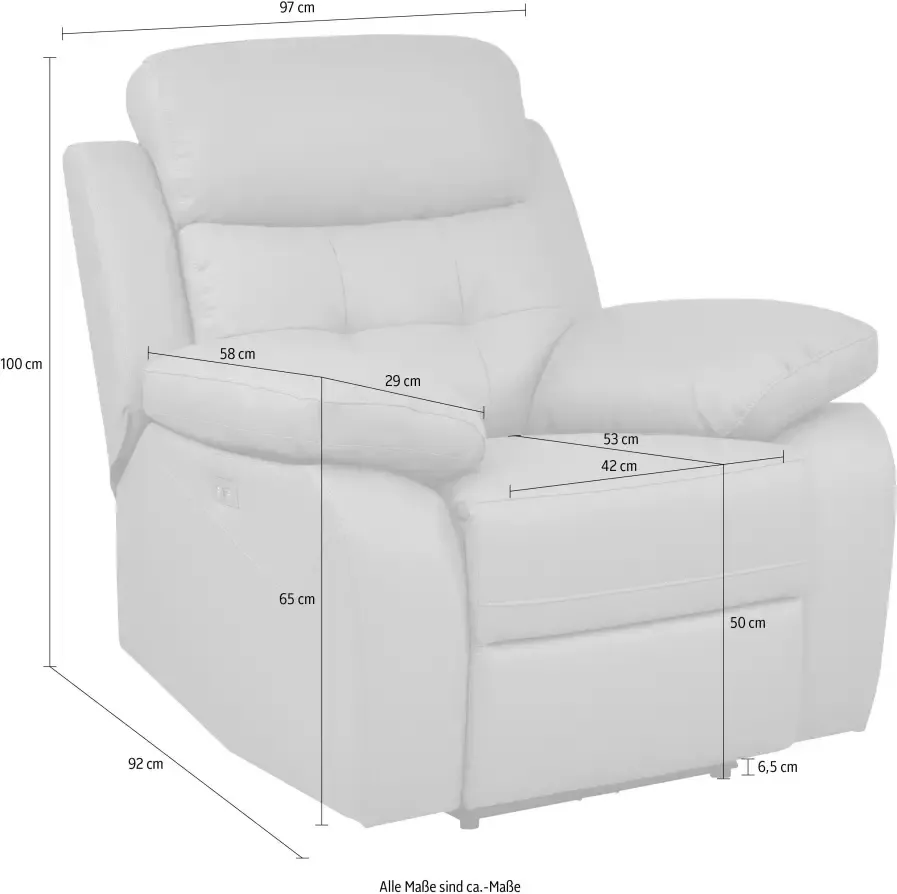 Home affaire Relaxfauteuil Lannilis Sessel mit Schlaffunktion TV-Sessel für Wohnzimmer met handmatige en elektrische relaxfunctie - Foto 2