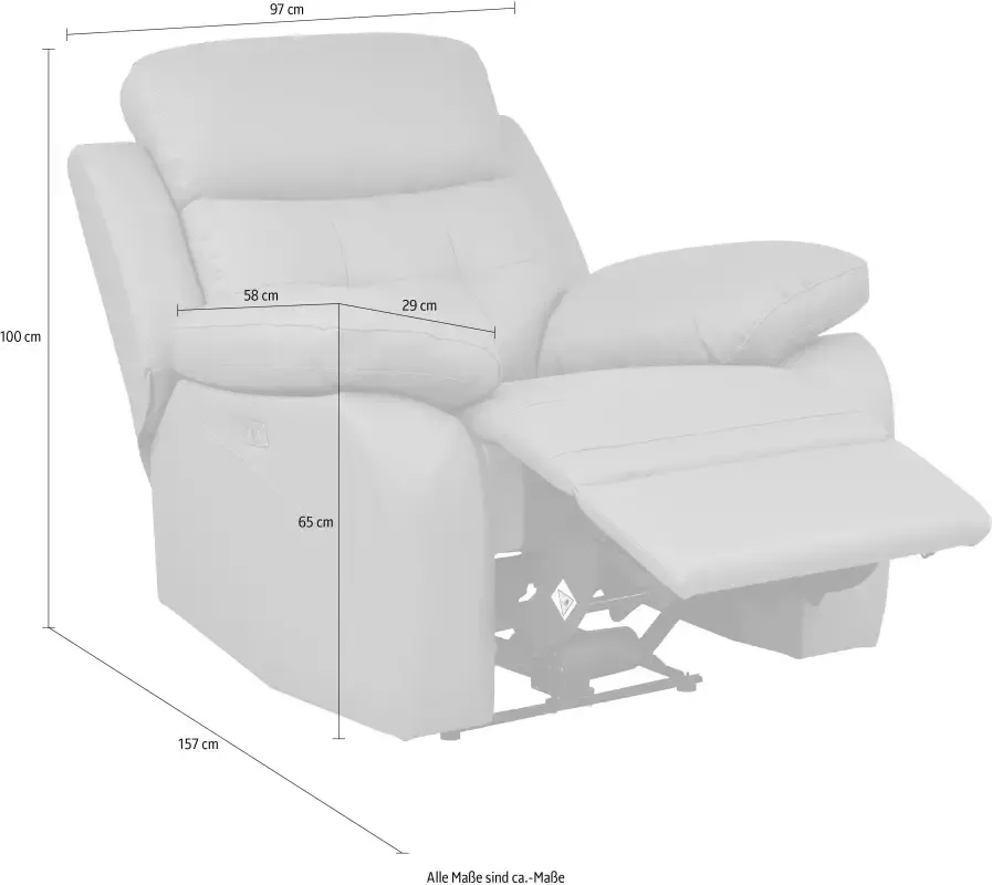 Home affaire Relaxfauteuil Lannilis Sessel mit Schlaffunktion TV-Sessel für Wohnzimmer met handmatige en elektrische relaxfunctie - Foto 6