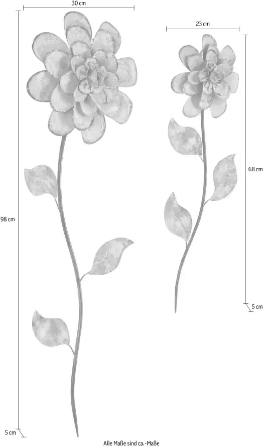 Home affaire Sierobject voor aan de wand Bloemen Wanddecoratie van metaal - Foto 4