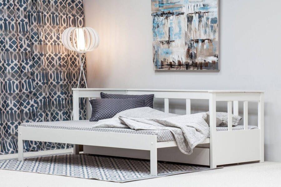 Home affaire Slaapbank "AIRA" Kinderbett Gästebett Skandi- Design Schublade optional Logeerbed met uitschuifbaar tweede ligoppervlak gecertificeerd massief hout - Foto 3