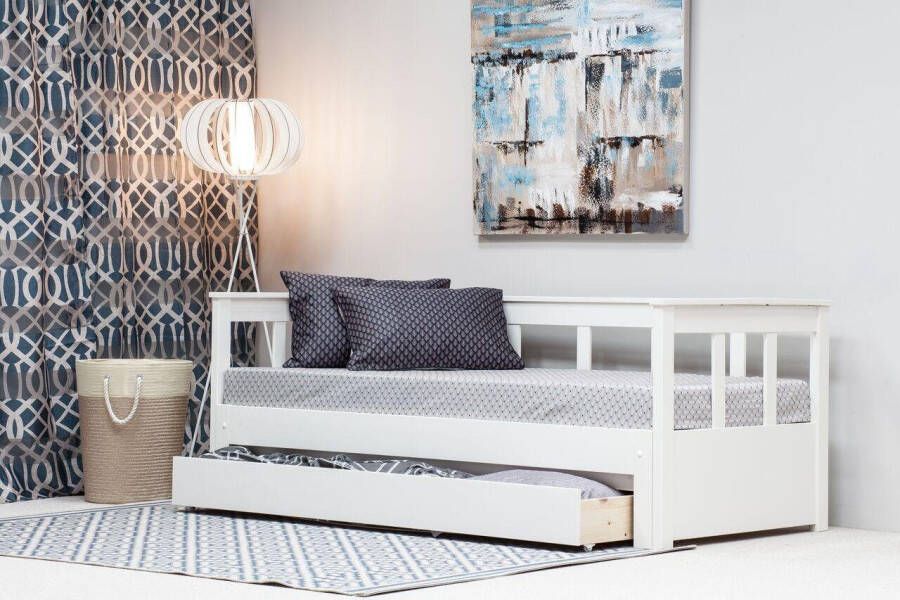 Home affaire Slaapbank "AIRA" Kinderbett Gästebett Skandi- Design Schublade optional Logeerbed met uitschuifbaar tweede ligoppervlak gecertificeerd massief hout - Foto 4