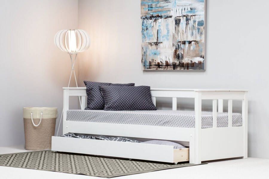 Home affaire Slaapbank "AIRA" Kinderbett Gästebett Skandi- Design Schublade optional Logeerbed met uitschuifbaar tweede ligoppervlak gecertificeerd massief hout - Foto 5