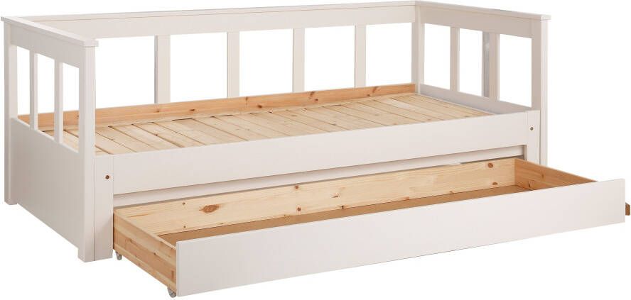 Home affaire Slaapbank "AIRA" Kinderbett Gästebett Skandi- Design Schublade optional Logeerbed met uitschuifbaar tweede ligoppervlak gecertificeerd massief hout - Foto 9