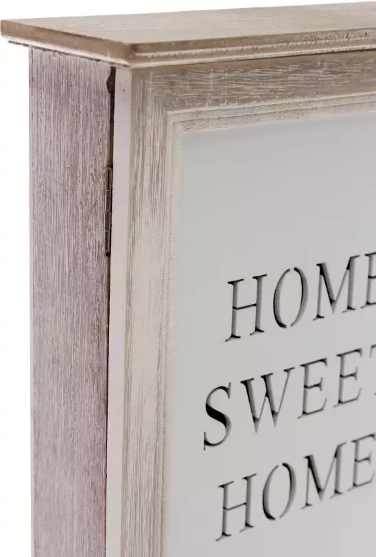 Home affaire Sleutelkastje Home Sweet home wit met 6 haken & opschrift shabby look - Foto 3