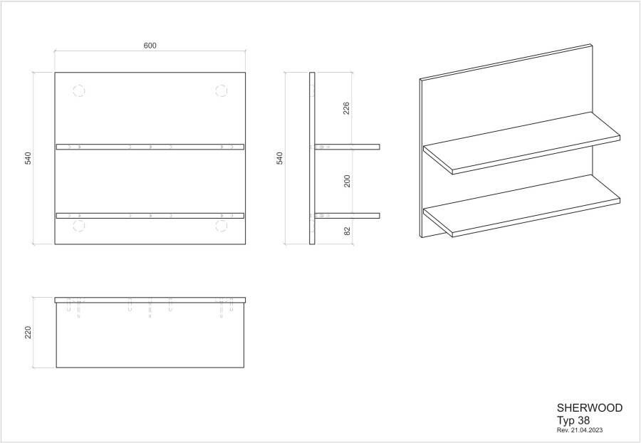 Home affaire Stellingkast Sherwood in moderne houtlook breedte 60 cm - Foto 4