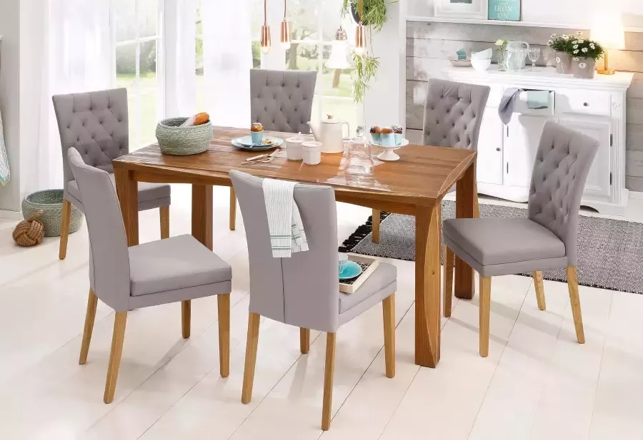 Home affaire Eetkamerstoel Colorado BESTSELLER Polsterstoel Poten in eiken of noten. In set van 2 4 of 6 - Foto 3