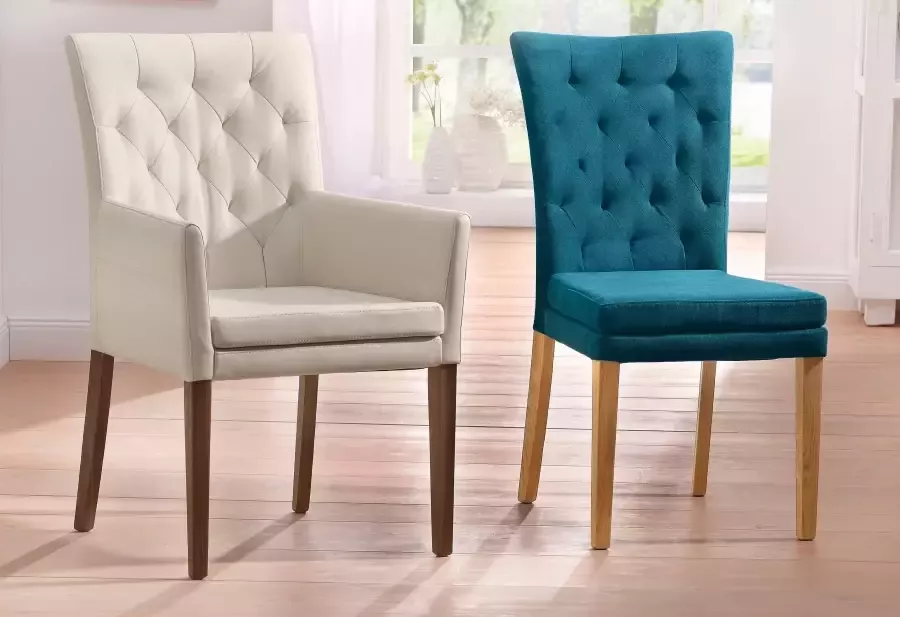 Home affaire Eetkamerstoel Colorado BESTSELLER Polsterstoel Poten in eiken of noten. In set van 2 4 of 6 - Foto 4