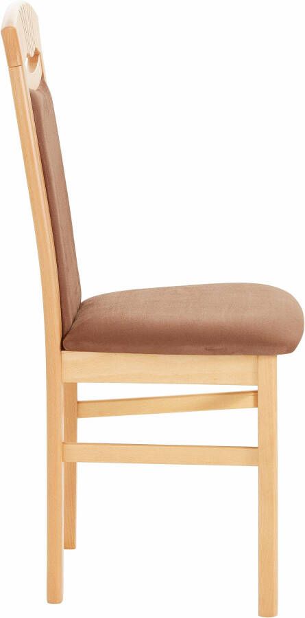 Home affaire Eetkamerstoel Franz slijtvast microvezel onderstel beuken naturel of wit houten stoel (set 2 stuks) - Foto 6