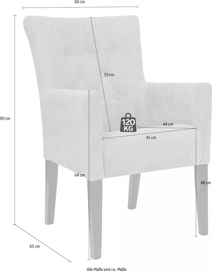 Home affaire Eetkamerstoel King Fauteuil met knoopdetails gestoffeerde stoel (1 stuk) - Foto 1