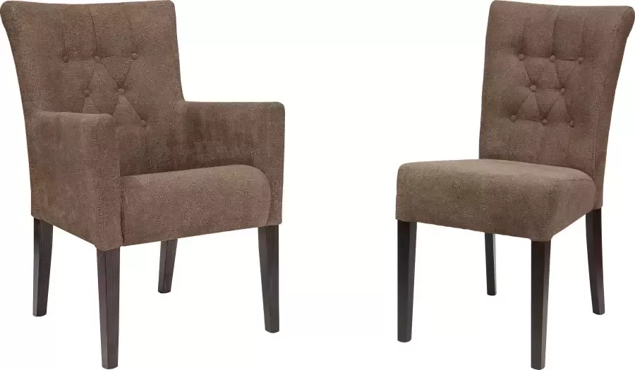 Home affaire Eetkamerstoel Queen Gestoffeerde stoel met knoopdetails set van 2 4 of 6 - Foto 5