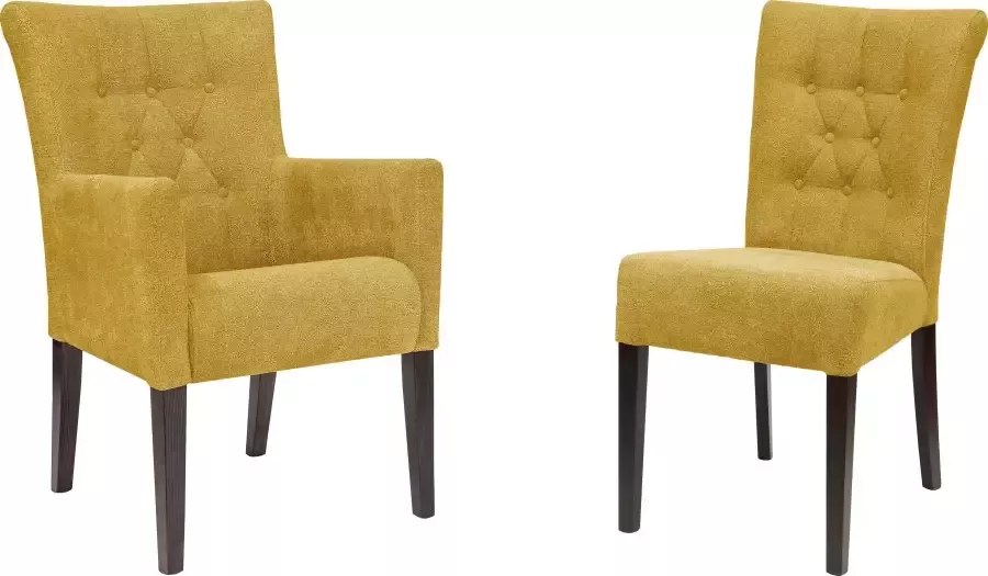 Home affaire Eetkamerstoel Queen Gestoffeerde stoel met knoopdetails set van 2 4 of 6 - Foto 5