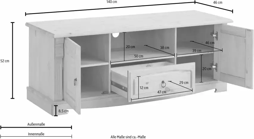 Home affaire Tv-meubel ANNA Breedte 140 cm - Foto 3