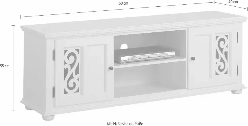 Home affaire Tv-meubel Arabeske met mooi decoratief freeswerk op de deurfronten breedte 160 cm - Foto 9