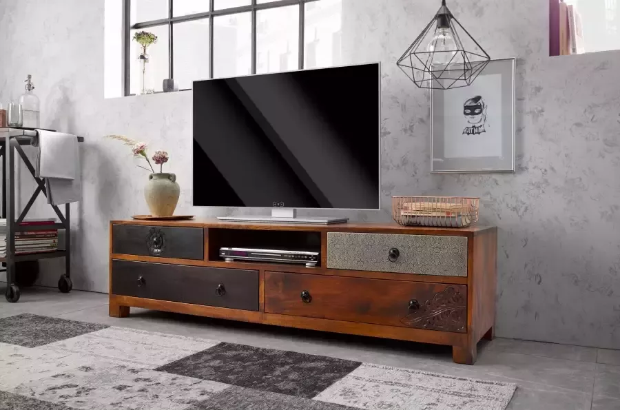 Home affaire Tv-meubel Breedte 150 cm met voorkanten van metaal - Foto 5