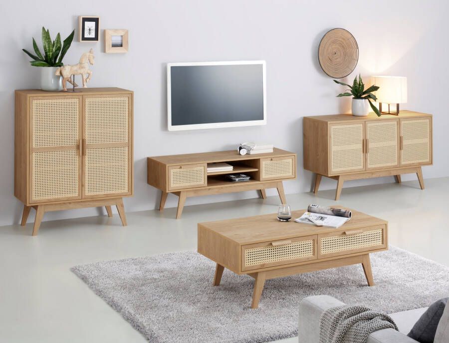 Home affaire Tv-meubel Bridget 2 laden 1 verstelbare plank breedte 128 cm hoogte 47 cm - Foto 4
