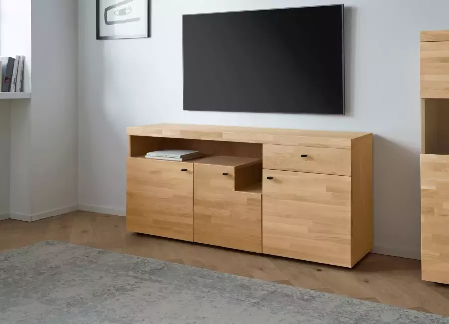 Home affaire Tv-meubel Divupe Breedte 138 cm fronten van massief hout FSC -gecertificeerd - Foto 1