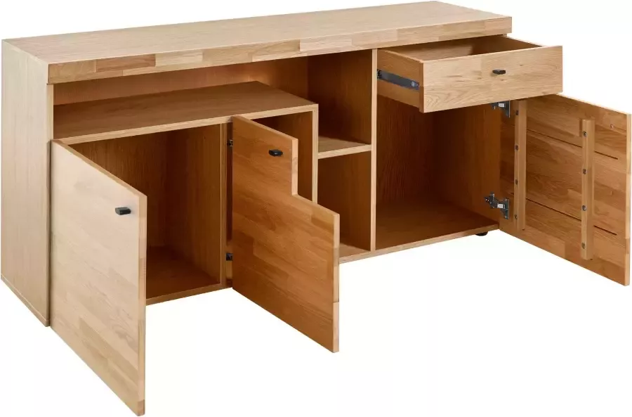 Home affaire Tv-meubel Divupe Breedte 138 cm fronten van massief hout FSC -gecertificeerd - Foto 5