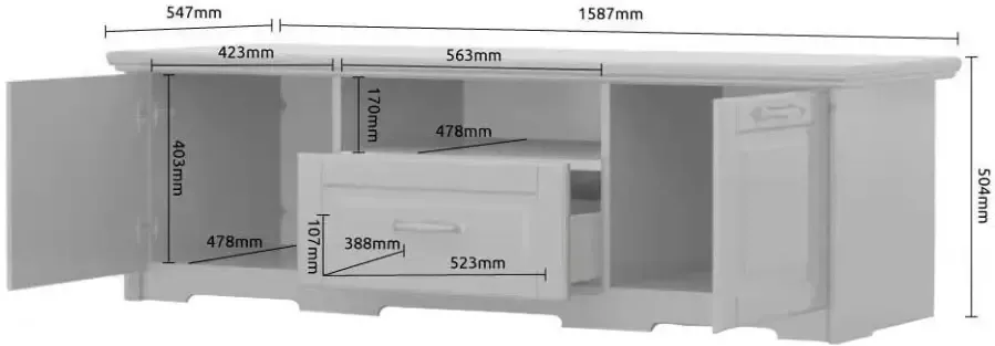 Home affaire Tv-meubel Evergreen met soft close functie - Foto 4