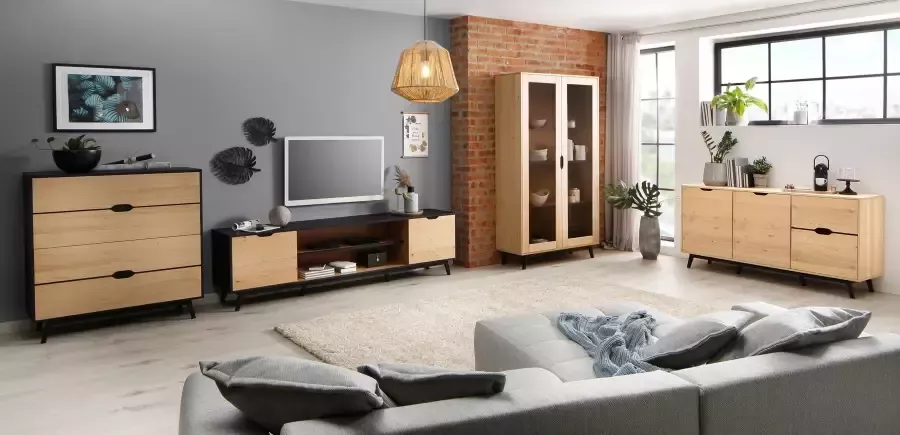 Home affaire Tv-meubel FLOW met twee vakken twee deuren en een mooie hout-look - Foto 3