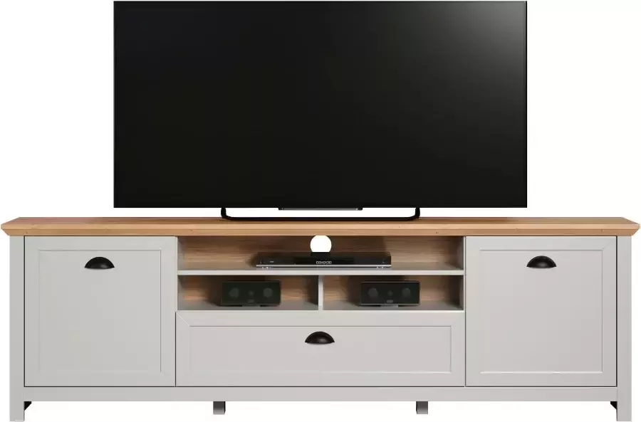 Home affaire Tv-meubel Herzwill Breedte 203 cm hoogte 63 cm deuren en romp in mat grijs - Foto 9