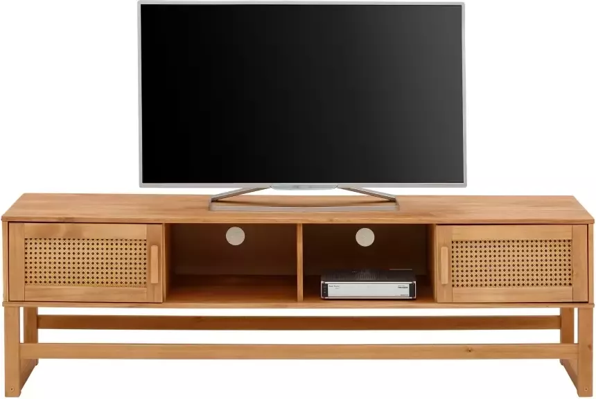 Home affaire Tv-meubel Rotan vlechtwerk op de deurfronten van massief hout twee kleurvarianten - Foto 1