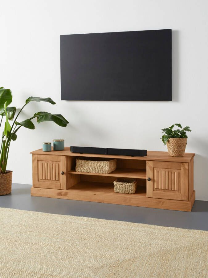Home affaire Tv-meubel Liotta met kabeldoorgang en 1 losse plank massief grenen - Foto 2