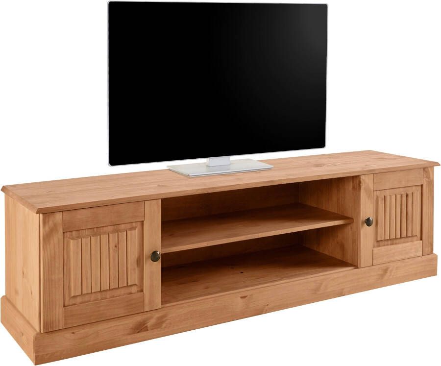 Home affaire Tv-meubel Liotta met kabeldoorgang en 1 losse plank massief grenen