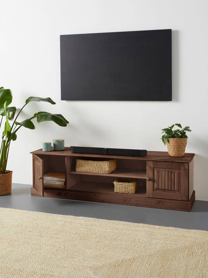 Home affaire Tv-meubel Liotta met kabeldoorgang en 1 losse plank massief grenen - Foto 2