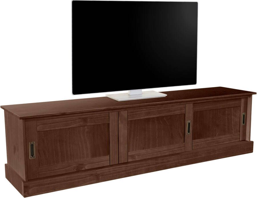 Home affaire Tv-meubel Schröder met 3 schuifdeuren gemaakt van massief grenen