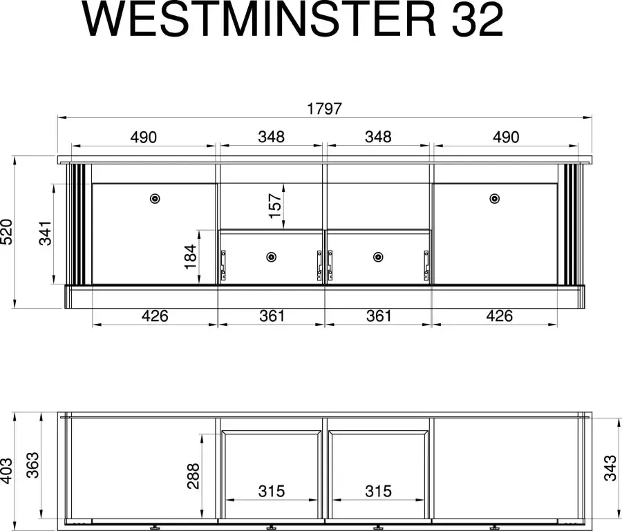 Home affaire Tv-meubel Westminster - Foto 2