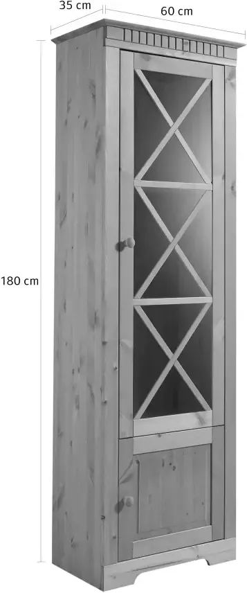 Home affaire Vitrinekast Lisa van mooi massief grenenhout met een mooi glazen deurfront - Foto 6