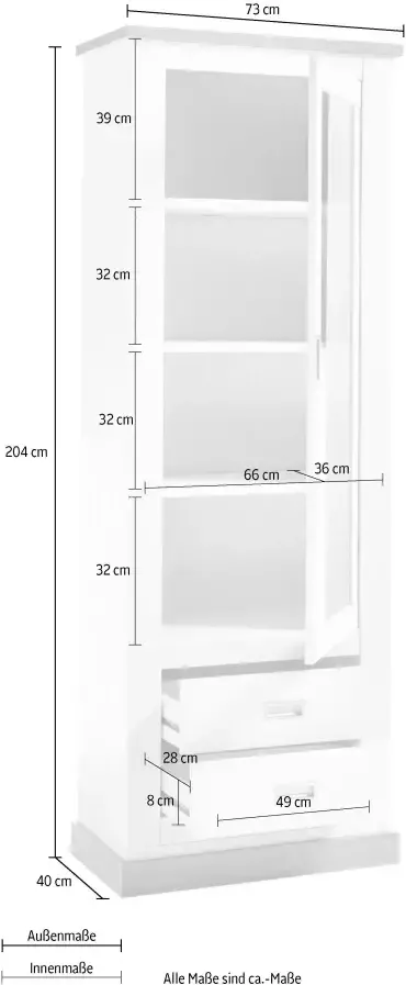 Home affaire Vitrinekast Orlando Hoogte ca. 204 cm - Foto 5