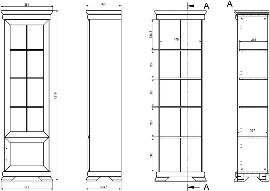 Home affaire Vitrinekast Royal Hoogte ca. 192 cm