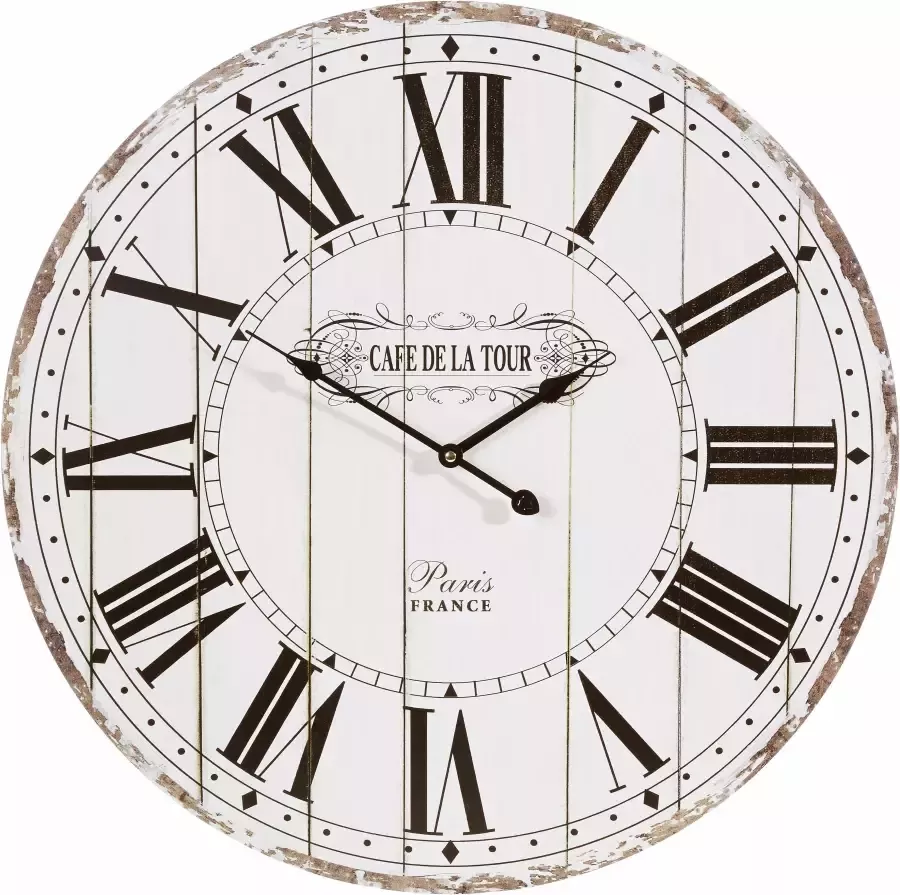 Home affaire Wandklok "Cafe de la tour" romeinse cijfers rond ø 60 cm vintage-look (1-delig) - Foto 6