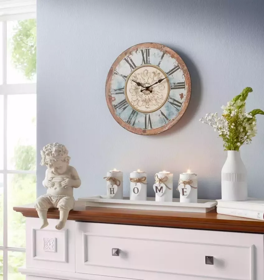 Home affaire Wandklok "Romance" romeinse cijfers rond ø 34 cm vintage-look (1-delig) - Foto 2