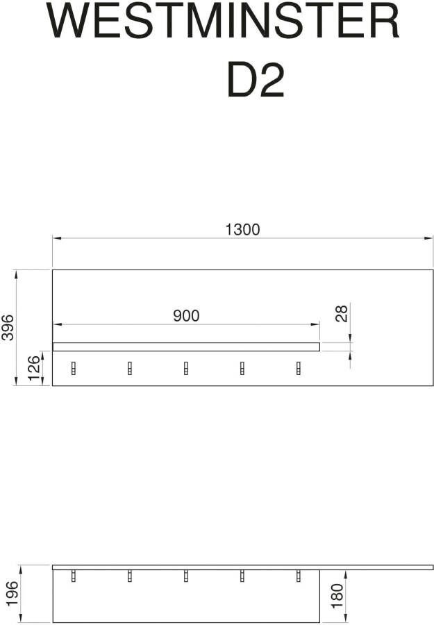 Kochstation Wandplank KS-Westminster Breedte 130 cm met 5 haken exclusief by Otto - Foto 4