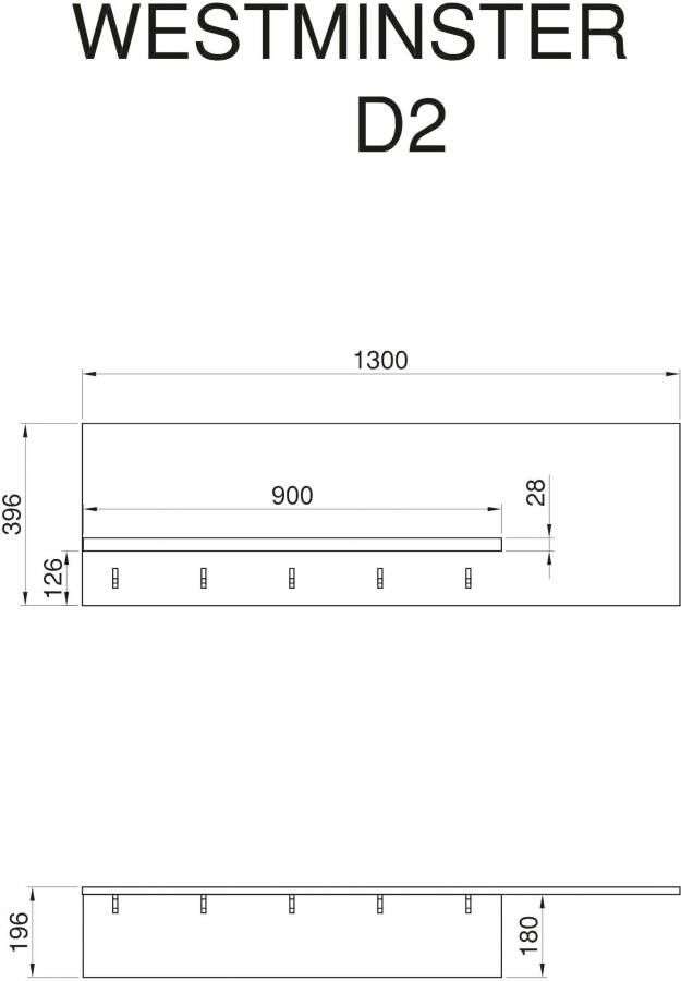 Kochstation Wandplank KS-Westminster Breedte 130 cm met 5 haken exclusief by Otto - Foto 2