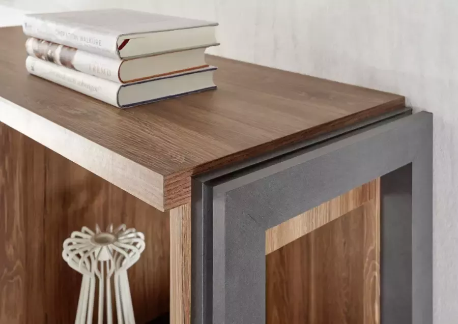 Home affaire Wastafelonderkast Detroit onderkast met apothekershandgreep badkamerkast industriële stijl Eiken decor met opbergruimte incl. mineraal gegoten wastafel breedte 91 cm - Foto 8