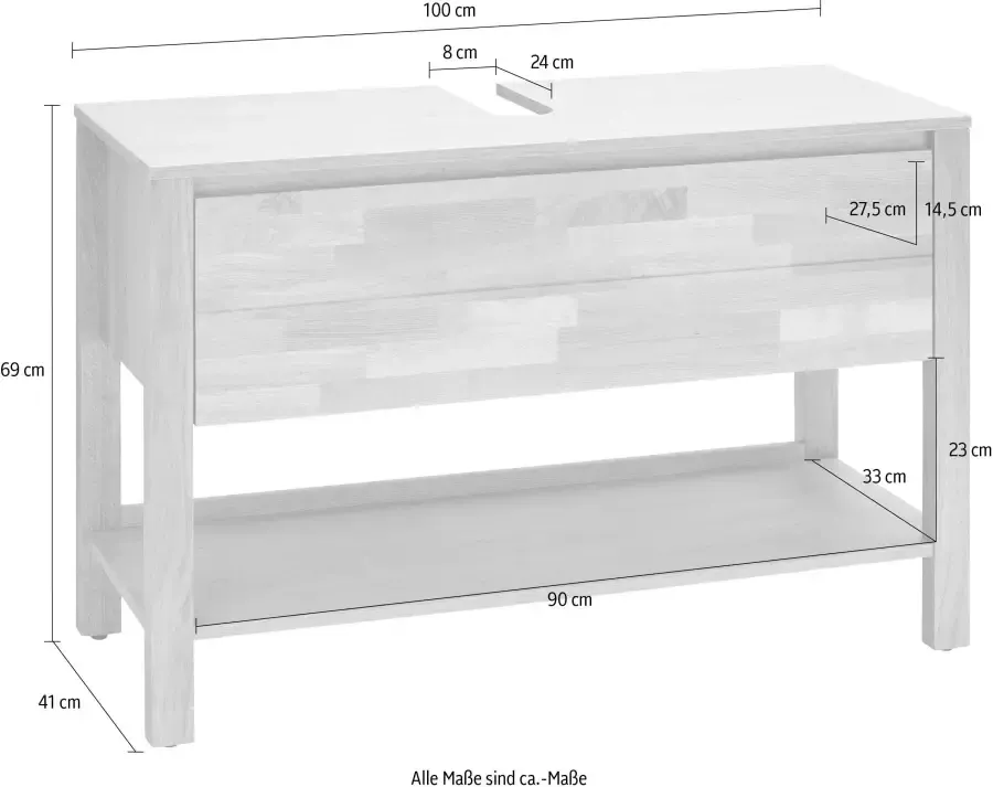 Home affaire Wastafelonderkast Kaika Breedte 100 cm