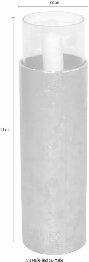 Home affaire Windlicht Staande lantaarn van metaal met glasinzet ideaal voor stompkaarsen (1 stuk) - Foto 6