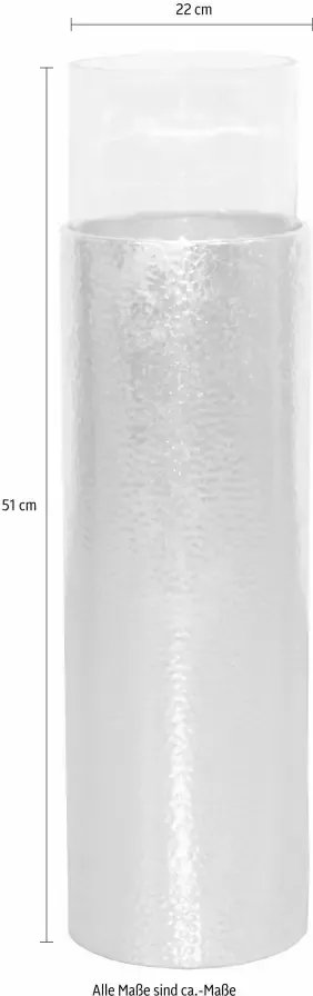 Home affaire Windlicht Staande lantaarn van metaal met glasinzet ideaal voor stompkaarsen (1 stuk) - Foto 5