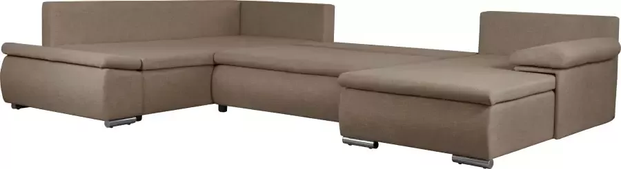 Home affaire Zithoek Acra U-vorm met slaapfunctie en bedkist in gevlochten look - Foto 9