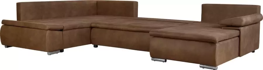 Home affaire Zithoek Acra U-vorm met slaapfunctie en bedkist in gevlochten look - Foto 8