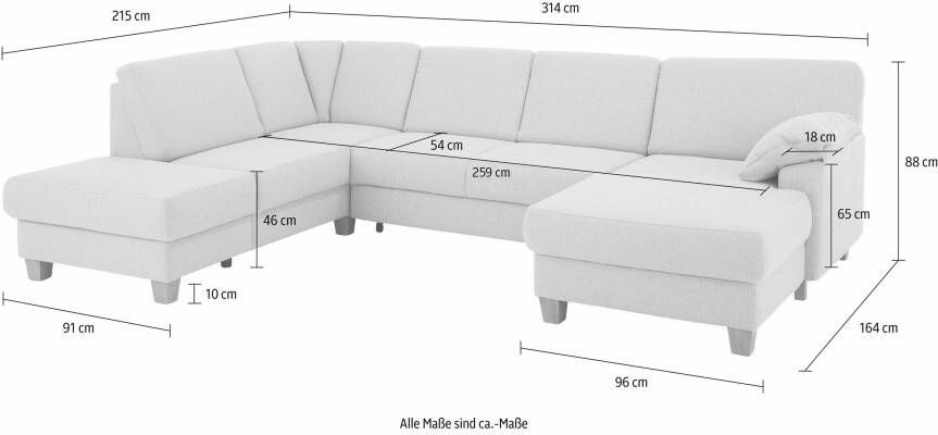 Home affaire Zithoek Belfort U-vorm met binnenvering naar keuze met slaapfunctie en bergruimte - Foto 9