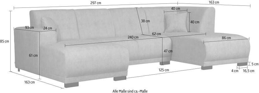 Home affaire Zithoek Langeland incl. 2 sierkussens recamiere naar keuze links of rechts te plaatsen - Foto 3