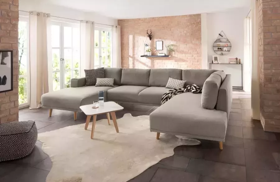Home affaire Zithoek Lasse U-vorm in scandinavische stijl met houten poten - Foto 2