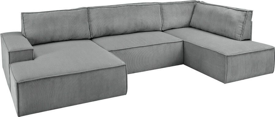 Home affaire Zithoek SHERWOOD XXL 329 cm U-model bedbank Slaapfunctie met bedkist (194x139 cm) cord vintage fluweel - Foto 11