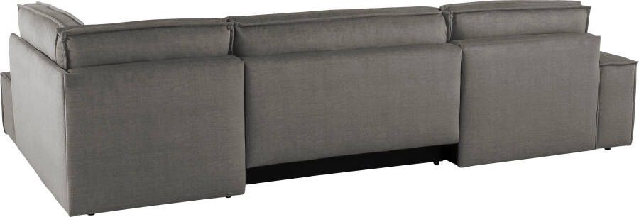 Home affaire Zithoek SHERWOOD XXL 329 cm U-Form Schlafsofa(ligoppervlak 194x139 cm) met bedkist ribfluweel vintage fluweel velour - Foto 11